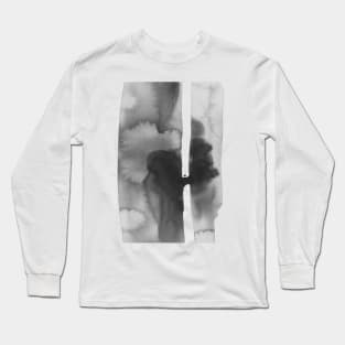 Abstract watercolor art, black and white, japanese style Long Sleeve T-Shirt